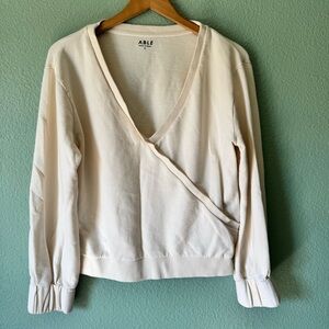 ABLE Cream Wrap Sweater